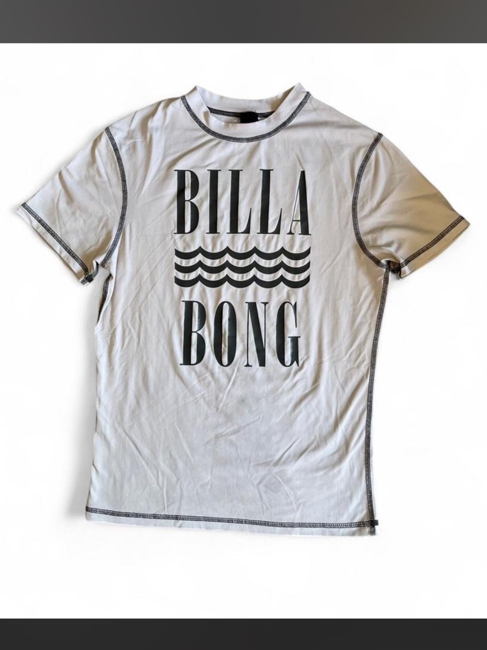 Billabong women’s size small White Graphic Logo Tee water shirt